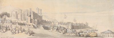 Carnarvon Castle, North Wales by Thomas Rowlandson